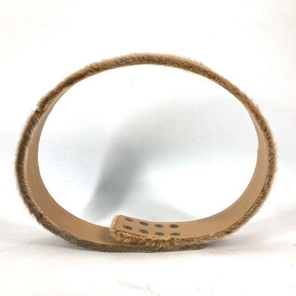 CHANEL CC CC Mark belt Leather / Pony-Hair Beige/RedBased - Picture 10 of 10